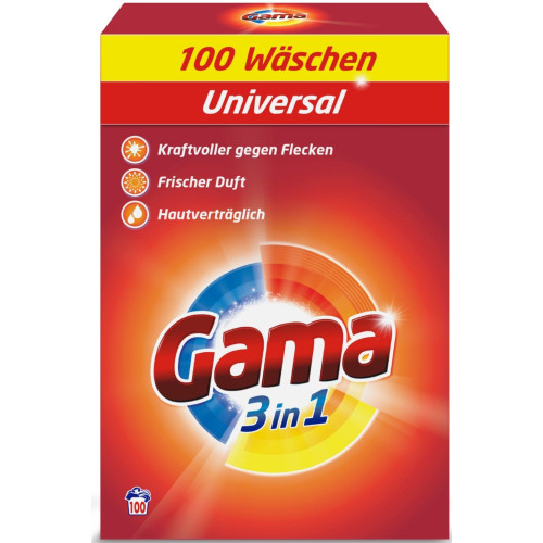 Пральний порошок універсальний 3в1 Gama 6,5 кг., 100 прань Пральний порошок універсальний 3в1 Gama 6,5 кг., 100 прань